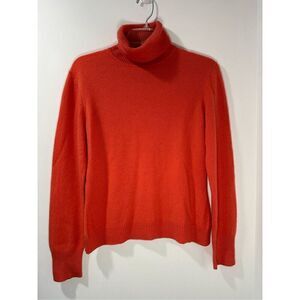 Pursuits LTD 100% Cashmere orange turtleneck sweater size Medium #14-1672